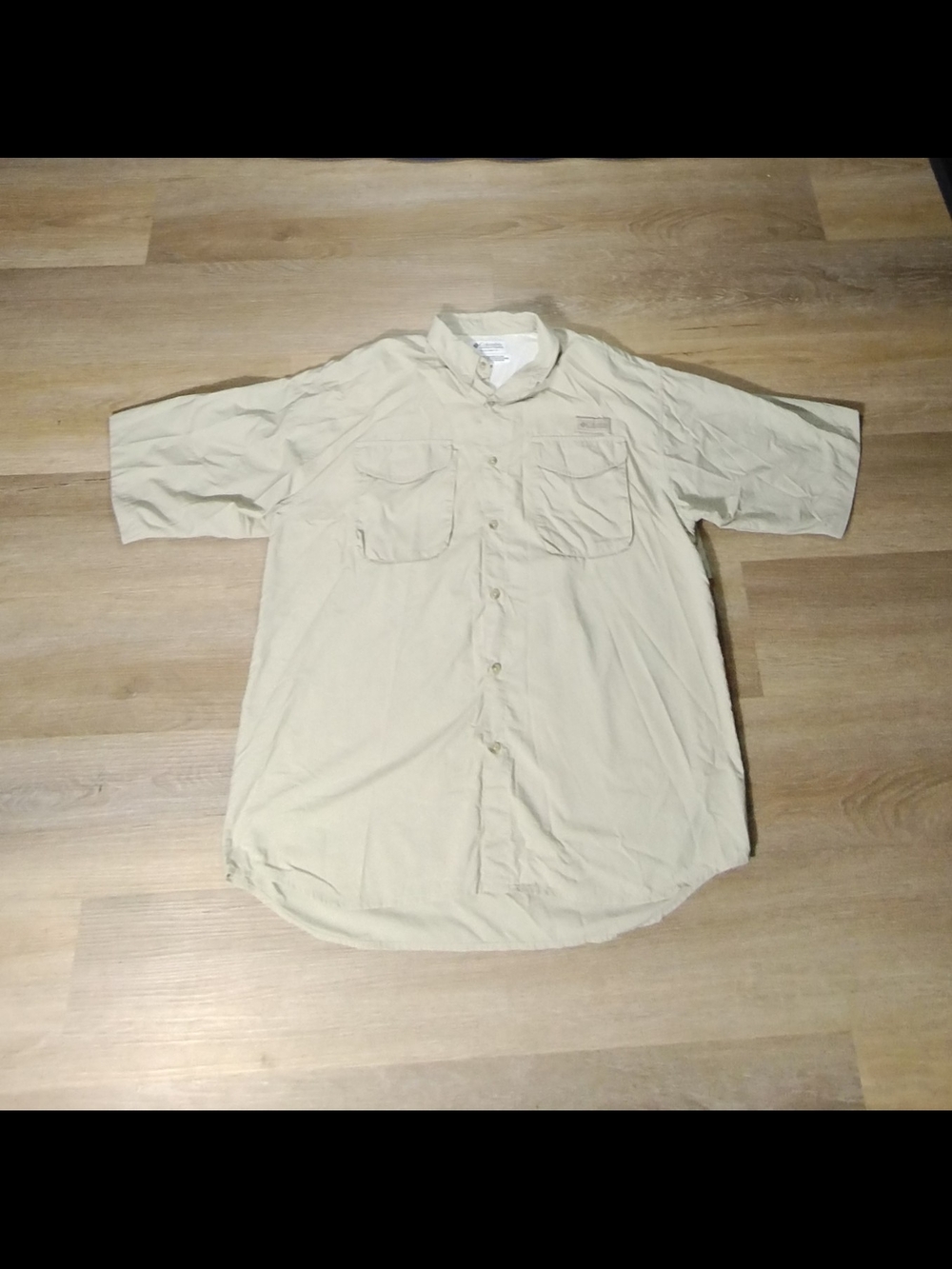 Columbia PFG Short-Sleeve Button-Down Shirt XL Beige Casual Outdoor Style